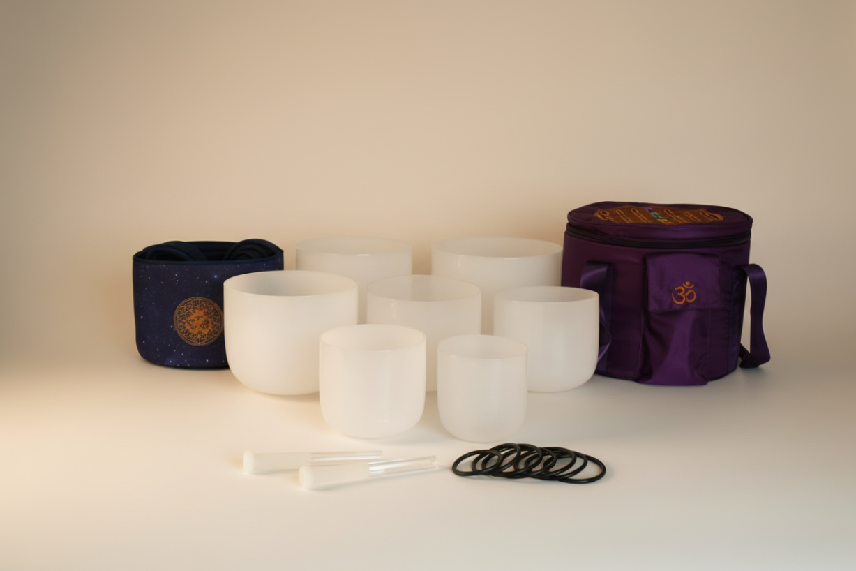 Polished Crystal Singing Bowl Set (7 PCs)