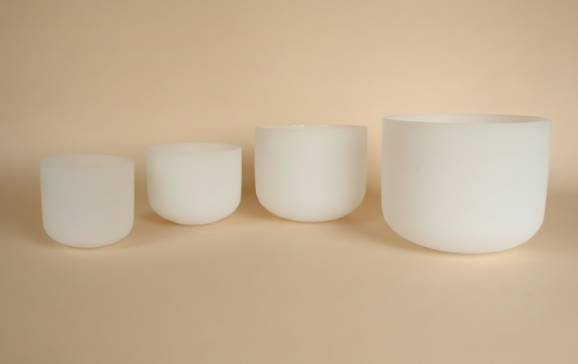 Perfect Pitch Frosted Crystal Singing Bowl Set (4 PCs)