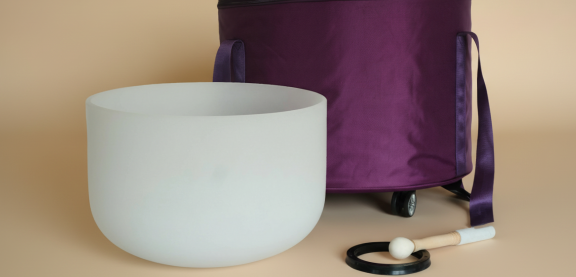 18” Polished Crystal Singing Bowl Single Set