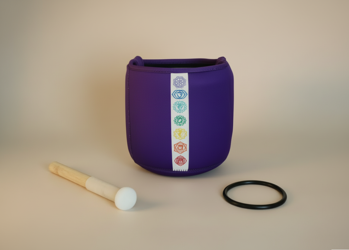 8” Polished Crystal Singing Bowl Single Set