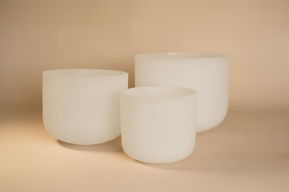 Perfect Pitch Frosted Crystal Singing Bowl Set (3 PCs)