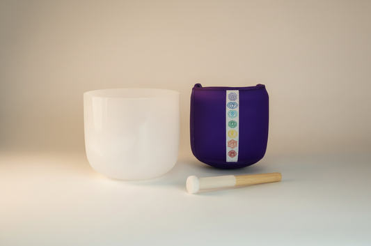 8” Polished Crystal Singing Bowl Single Set