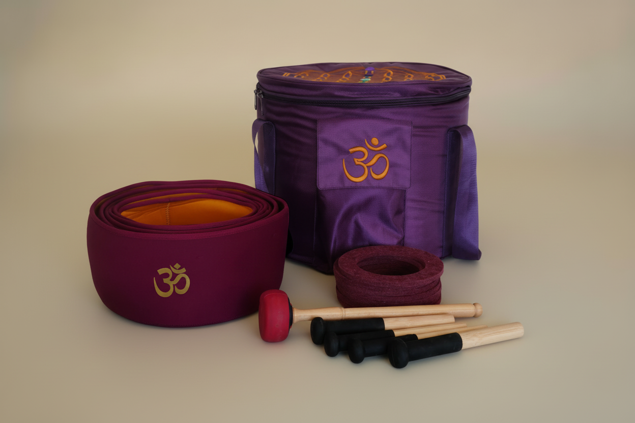 Hand-Hammered Wide-Rim Bronze Singing Bowl Set (7 PCs)