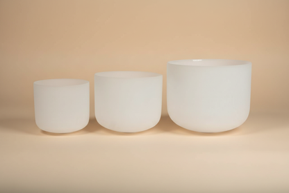 Perfect Pitch Frosted Crystal Singing Bowl Set (3 PCs)