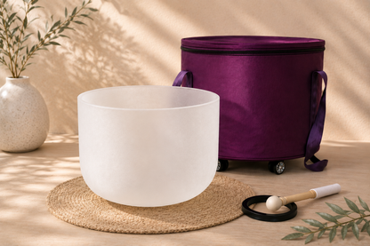 XL Polished Crystal Singing Bowl Single Set