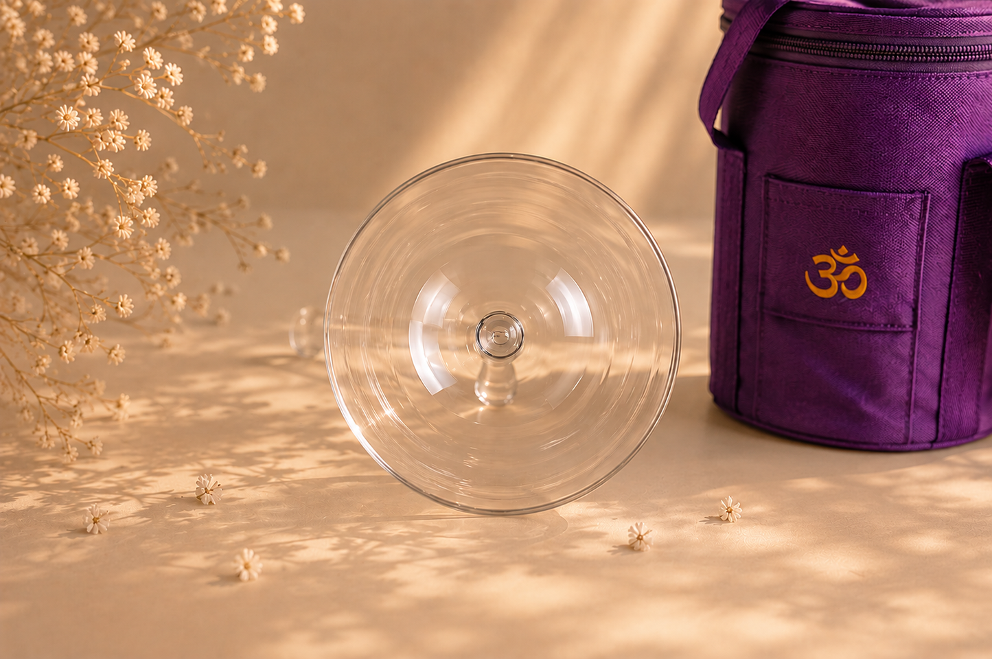 Clear Crystal Handle Bowl with Hard Case and Mallet
